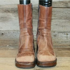 WOMENS BROWN LEATHER BOOTS